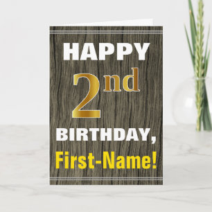Fett, Imitate Holz, Imitate Gold 2. Geburtstag + N Karte