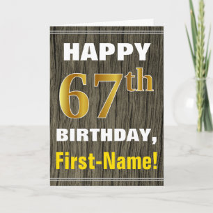 Fett, Imitate Holz, Imitate Gold 67. Geburtstag + Karte