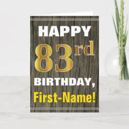 Fett, Imitate Holz, Imitate Gold 83. Geburtstag + Karte