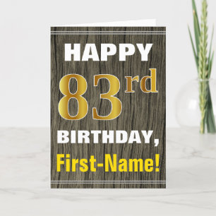 Fett, Imitate Holz, Imitate Gold 83. Geburtstag + Karte