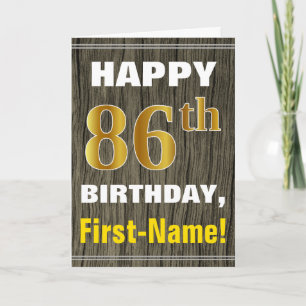 Fett, Imitate Holz, Imitate Gold 86. Geburtstag +  Karte