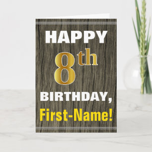 Fett, Imitate Holz, Imitate Gold 8. Geburtstag + N Karte