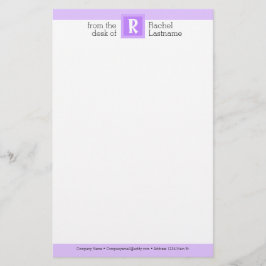 Fett Initial & Name Monogram Briefpapier