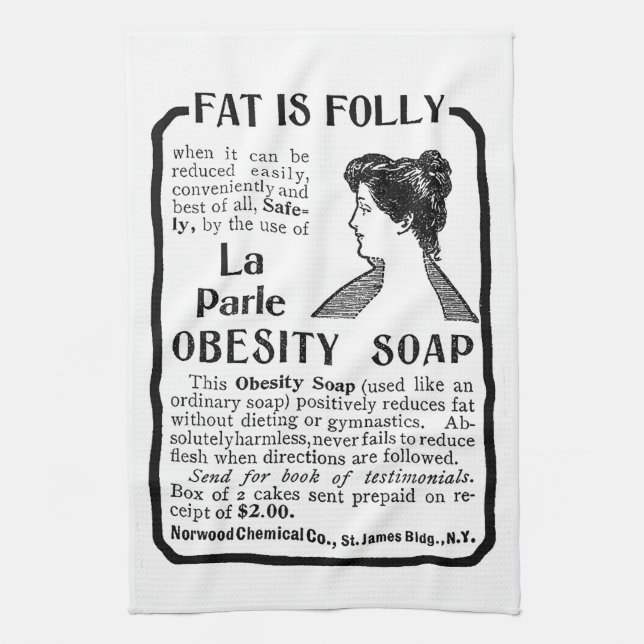 Fett ist Tortenhandtuch Geschirrtuch (Vertikal)