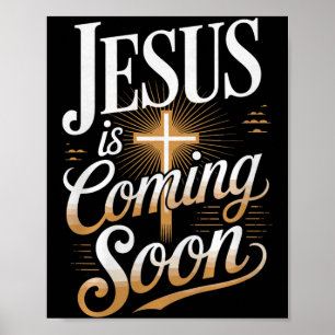 Fett Jesus Kommt Bald Christliche Kleidung Premiu Poster