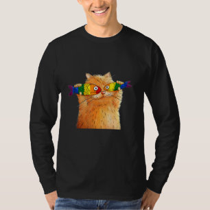 Fett Katze Fisch Fischfang Augen Pet Lgbt Fisch Lo T-Shirt