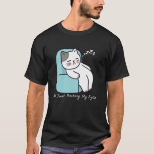 Fett Katze nur die Augen ruhen Ich schlafe nicht. T-Shirt