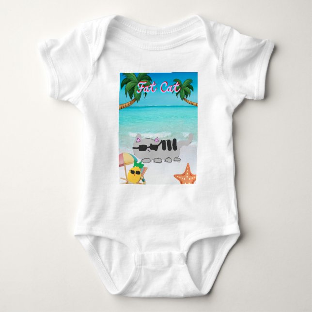 Fett-Katze-Sommer T-Shirt (Vorderseite)