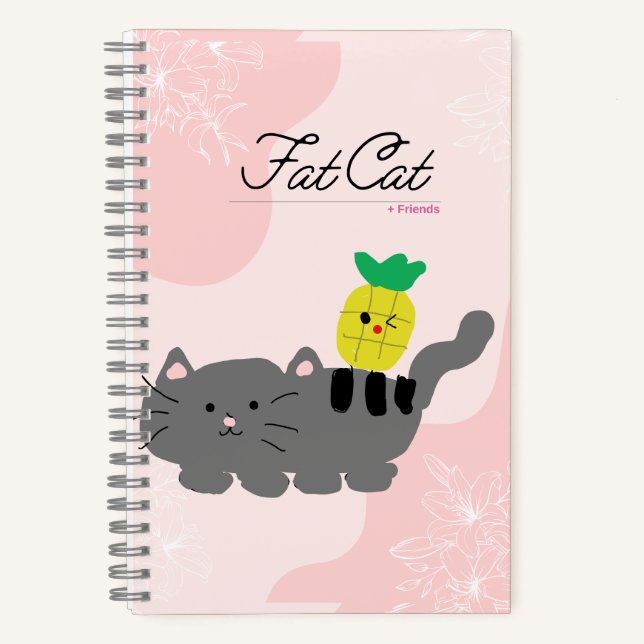 Fett-Katzenheft Notizbuch (Vorderseite)