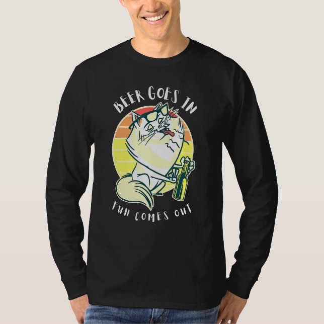 Fett Katzentrinkbier macht Spaß. m T-Shirt (Vorderseite)