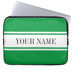 Fett Kelly Green White Racing Strip Optionaler Tex Laptopschutzhülle
