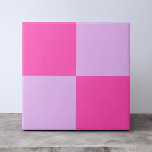 Fett Knallrosa Lila Schachbrett Modern  Fliese