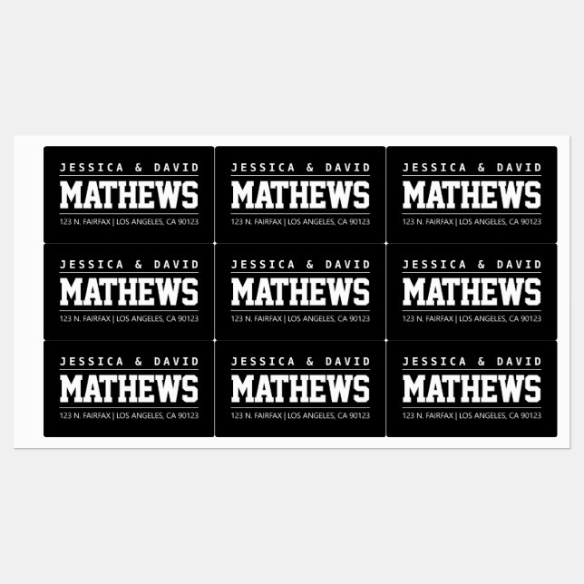 Fett kreativ Stilvoll schwarz & weiß wasserdicht Etiketten (Blatt)