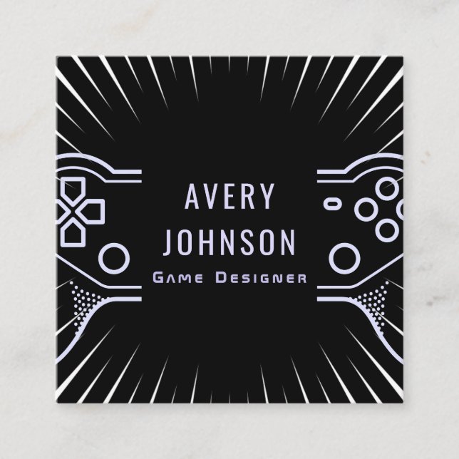 Fett Künstlerisches Gaming Game Testing Joypad Mod Quadratische Visitenkarte (Vorderseite)