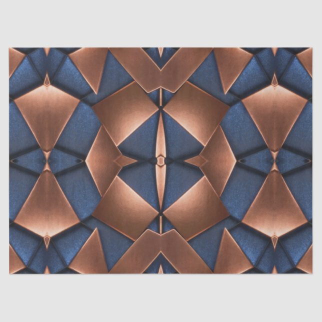 Fett Kupfer und Saphire-Muster Seidenpapier (Vorderseite)