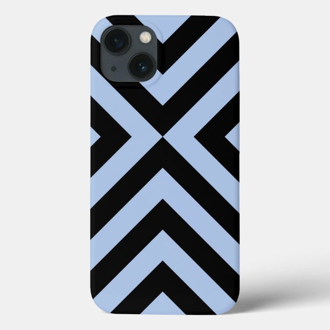 Fett Light Blue und Black Chevrons Case-Mate iPhone Hülle (Rückseite)