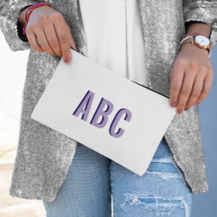 Fett Lila 3 Letter Monogram Zubehörtasche