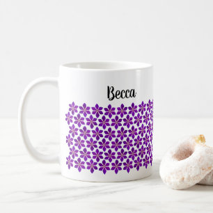 Fett Lila Clematis Blume Muster Personalisiert Kaffeetasse