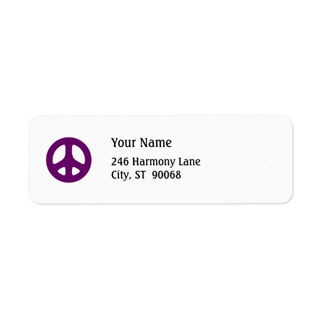 Fett Lila Peace Sign Custom Return Label (Vorne)