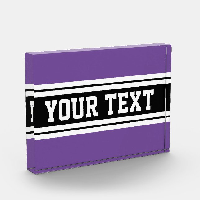 Fett Lila Schwarz-weiße Racing Stripes für den Tex Fotoblock (Links)