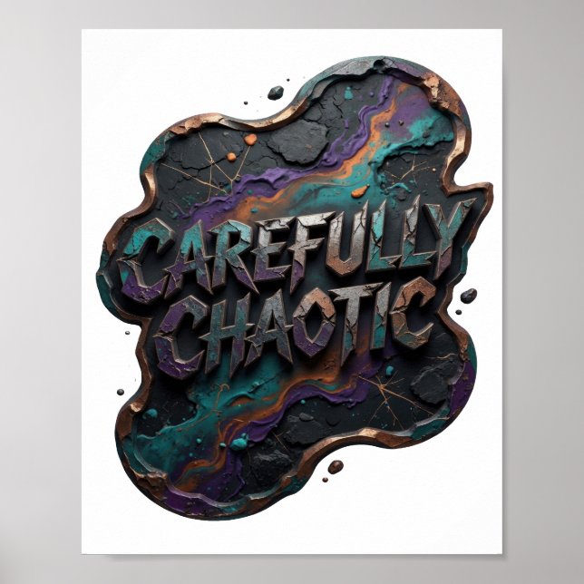 Fett lila SORGFÄLTIG CHAOTISCH Poster (Vorne)