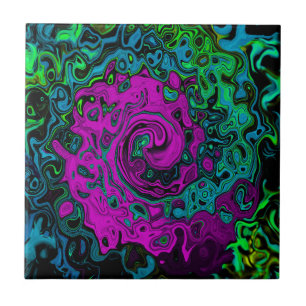 Fett Magenta Abstract Groovy Flüssigkeitskunst-Wir Fliese