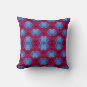 Fett Magenta und Blau geometrisch Akzent Kissen