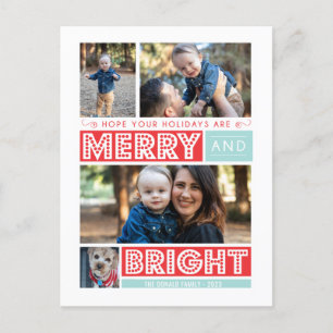 Fett Merry und Bright Feiertagspostkarte