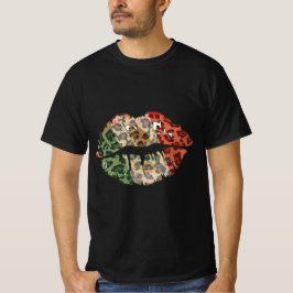 Fett mexikanisches Flag Lips Design T-Shirt