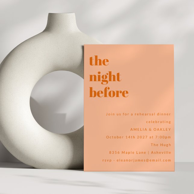 Fett Minimalistisch Peach Einfaches Probe Einladung (Von Creator hochgeladen)