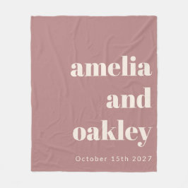 Fett Minimalistische Dusty Rose Retro Custom Weddi Fleecedecke