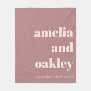 Fett Minimalistische Dusty Rose Retro Custom Weddi Fleecedecke