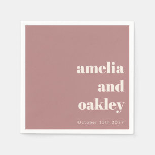 Fett Minimalistische Dusty Rose Retro Custom Weddi Serviette
