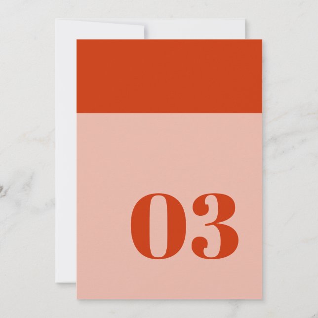 Fett Minimalistische Orange Pink Hochzeitsszene Ti (Rückseite)