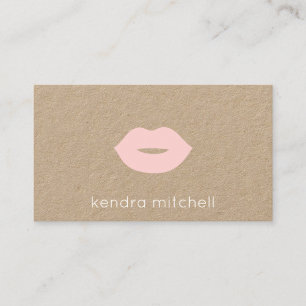 Fett Minimalistische Rosa Lippen Logo Makeup Artis Visitenkarte
