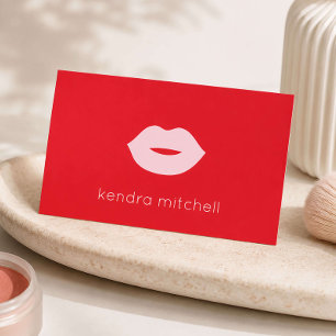 Fett Minimalistische Rosa Lippen Logo Makeust Arti Visitenkarte