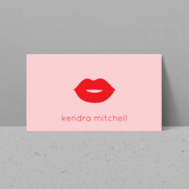 Fett Minimalistische Rot-Lippen-Logos Makeust Arti Visitenkarte
