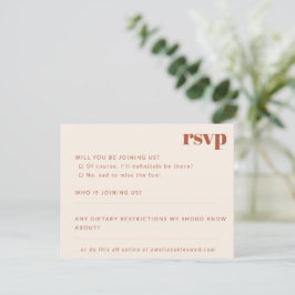 Fett Minimalistischer Rostfall Retro Custom Weddin RSVP Karte