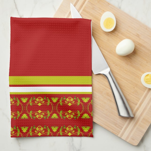 Fett mit dekorativem Druck Geschirrtuch (Viertel Falte)