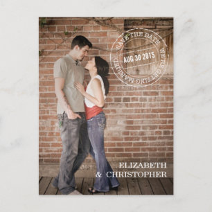 Fett Mod Vertikales Foto Save the Date Postkarte