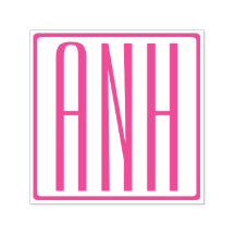 Fett Modern 3 Initialen Fuchsia Pink Monogram