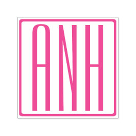Fett Modern 3 Initialen Fuchsia Pink Monogram Permastempel