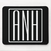 Fett Modern 3 Initialen Monogramm | Schwarz weiß