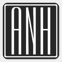 Fett Modern 3 Initialen Monogramm | Schwarz weiß