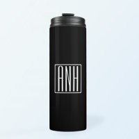 Fett Modern 3 Initialen Monogramm | Schwarz weiß