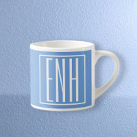 Fett Modern 3 Initialen Monogramm | Soft Blue