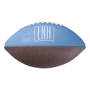 Fett Modern 3 Initialen Monogramm   Soft Blue Football