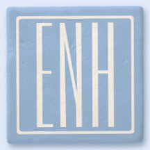 Fett Modern 3 Initialen Monogramm | Soft Blue