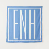 Fett Modern 3 Initialen Monogramm | Soft Blue