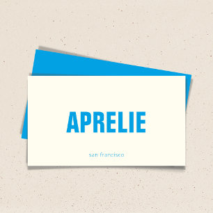Fett Modern Blau Weiße Kreative Minimalistische Visitenkarte